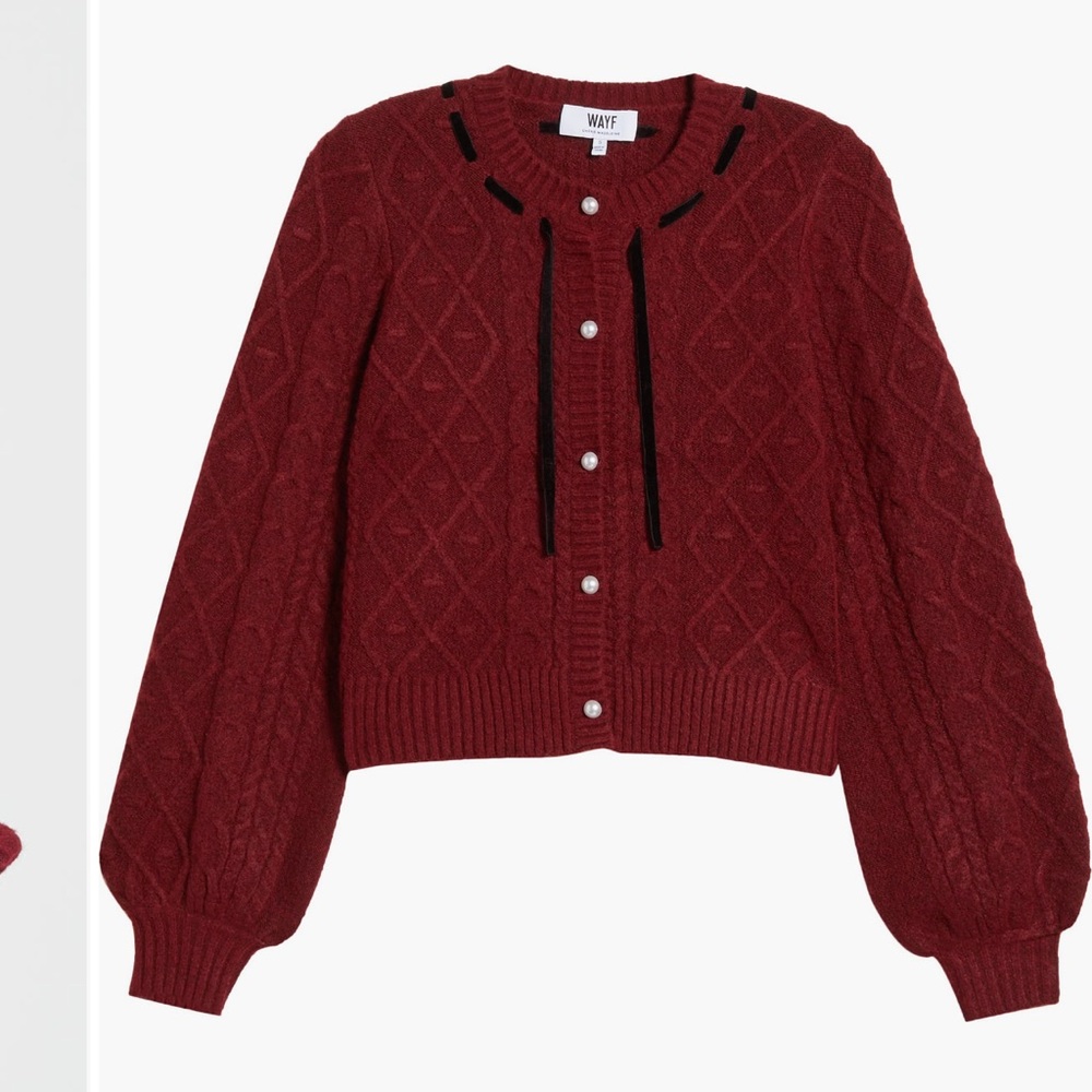 Wayf bow cardigan